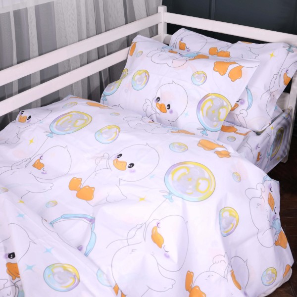 Фото - Комплект постільної білизни дитячий MirSon 110х140 см 17-0895 Baby Ducks white Ranforce Elite (2200012393338)
